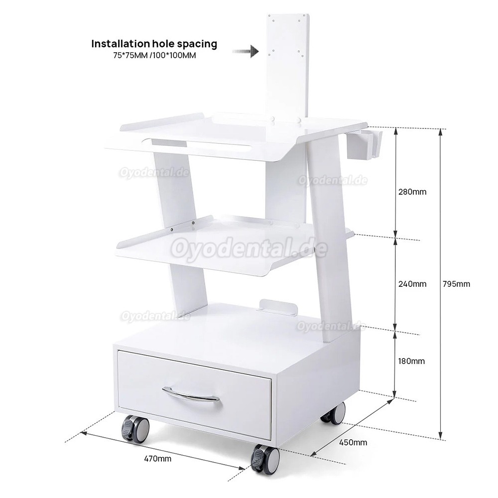 Dentech K2 Dentalwagen Mobiler Trolley mit Schubladen Stauraum